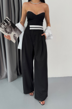 PANTOLON BEL ŞERİT DETAYLI - Siyah - Görsel 3