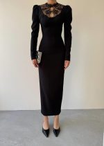 Port Dantel Detay Elbise - Görsel 2