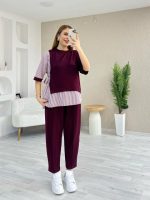 Kadın Kristal 2 Iplik Kumaş Yanları çizgili Takım - Görsel 3