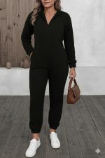 Kadın Uzun Kollu Kapüşonlu Tavşan Kulak Detaylı Peluş Tulum