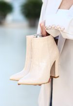 Loora Ten Rugan Desenli Topuklu Bot - Görsel 3