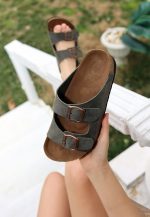 Rıno Haki Yeşil Nubuk Terlik - Görsel 2