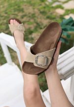 Zooy Bej Nubuk Terlik - Görsel 2