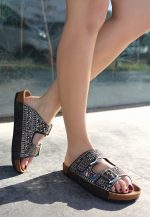 Edaj Kahverengi Nubuk Boncuk İşlemeli Terlik - Görsel 3