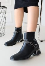 Roxani Siyah Cilt Topuklu Bot - Görsel 3