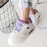 Chris Beyaz Cilt Lila Detaylı Bağcıklı Spor Ayakkabı - Görsel 4