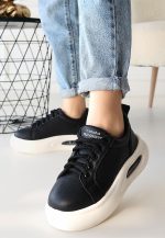 Chris Siyah Cilt Bağcıklı Spor Ayakkabı - Görsel 2