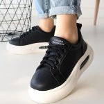 Chris Siyah Cilt Bağcıklı Spor Ayakkabı - Görsel 4