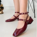 Karmi Mürdüm Cilt Topuklu Ayakkabı - Görsel 4