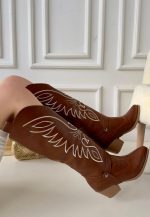 Jilla Taba Cilt Tak Çıkar Topuklu Bot Ve Çizme - Görsel 2