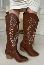 Jilla Taba Cilt Tak Çıkar Topuklu Bot Ve Çizme - Görsel 3