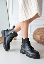 Harte Siyah Cilt Bağcıklı Bot - Görsel 2