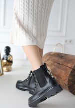 Harte Siyah Cilt Bağcıklı Bot - Görsel 3