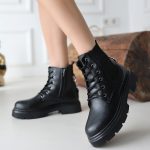 Harte Siyah Cilt Bağcıklı Bot - Görsel 4