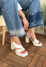 Cica Beyaz Cilt Topuklu Ayakkabı - Görsel 2