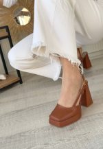 Mety Taba Cilt Topuklu Ayakkabı - Görsel 3