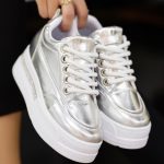 Lulu Gümüş Rugan Bağcıklı Spor Ayakkabı - Görsel 4