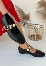 Koope Siyah Cilt Babet Ayakkabı - Görsel 4