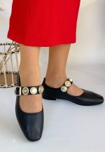 Koope Siyah Cilt Babet Ayakkabı - Görsel 3