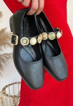 Koope Siyah Cilt Babet Ayakkabı - Görsel 2