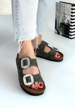 Nool Yeşil Nubuk Terlik - Görsel 3