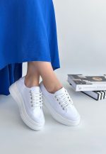 Carin Beyaz Keten Bağcıklı Spor Ayakkabı - Görsel 2