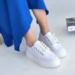 Carin Beyaz Keten Bağcıklı Spor Ayakkabı - Görsel 4