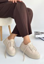 Carin Bej Keten Bağcıklı Spor Ayakkabı - Görsel 2