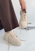 Carin Bej Keten Bağcıklı Spor Ayakkabı - Görsel 3