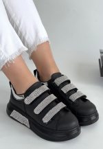 Elika Siyah Cilt Cırt Cırtlı Spor Ayakkabı - Görsel 2