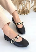 Atnis Siyah Cilt Babet Ayakkabı - Görsel 2