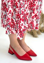 Morji Kırmızı Cilt Topuklu Ayakkabı - Görsel 2