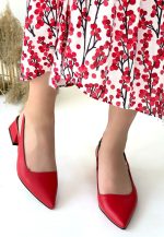 Morji Kırmızı Cilt Topuklu Ayakkabı - Görsel 3