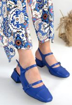 Doran Mavi Cilt Topuklu Ayakkabı - Görsel 3