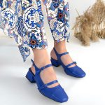 Doran Mavi Cilt Topuklu Ayakkabı - Görsel 4