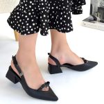 Rewat Siyah Cilt Topuklu Ayakkabı - Görsel 4