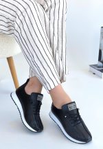 Fiert Siyah Cilt Bağcıklı Spor Ayakkabı - Görsel 3