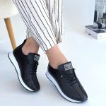 Fiert Siyah Cilt Bağcıklı Spor Ayakkabı - Görsel 4