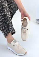 Fiert Bej Cilt Bağcıklı Spor Ayakkabı - Görsel 2