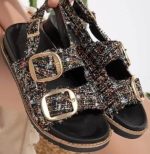 Olira Siyah Simli Kemerli Sandalet - Görsel 2