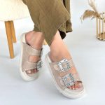 Juana Bej Nubuk Taşlı Terlik - Görsel 4