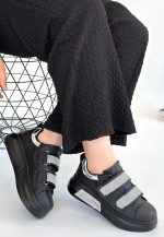 Nino Siyah Cilt Cırt Cırtlı Spor Ayakkabı - Görsel 2