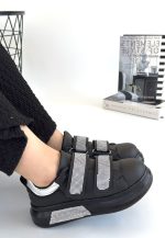 Nino Siyah Cilt Cırt Cırtlı Spor Ayakkabı - Görsel 3