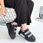 Nino Siyah Cilt Cırt Cırtlı Spor Ayakkabı - Görsel 4