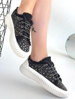 Guji Siyah Kot Bağcıklı Spor Ayakkabı - Görsel 4