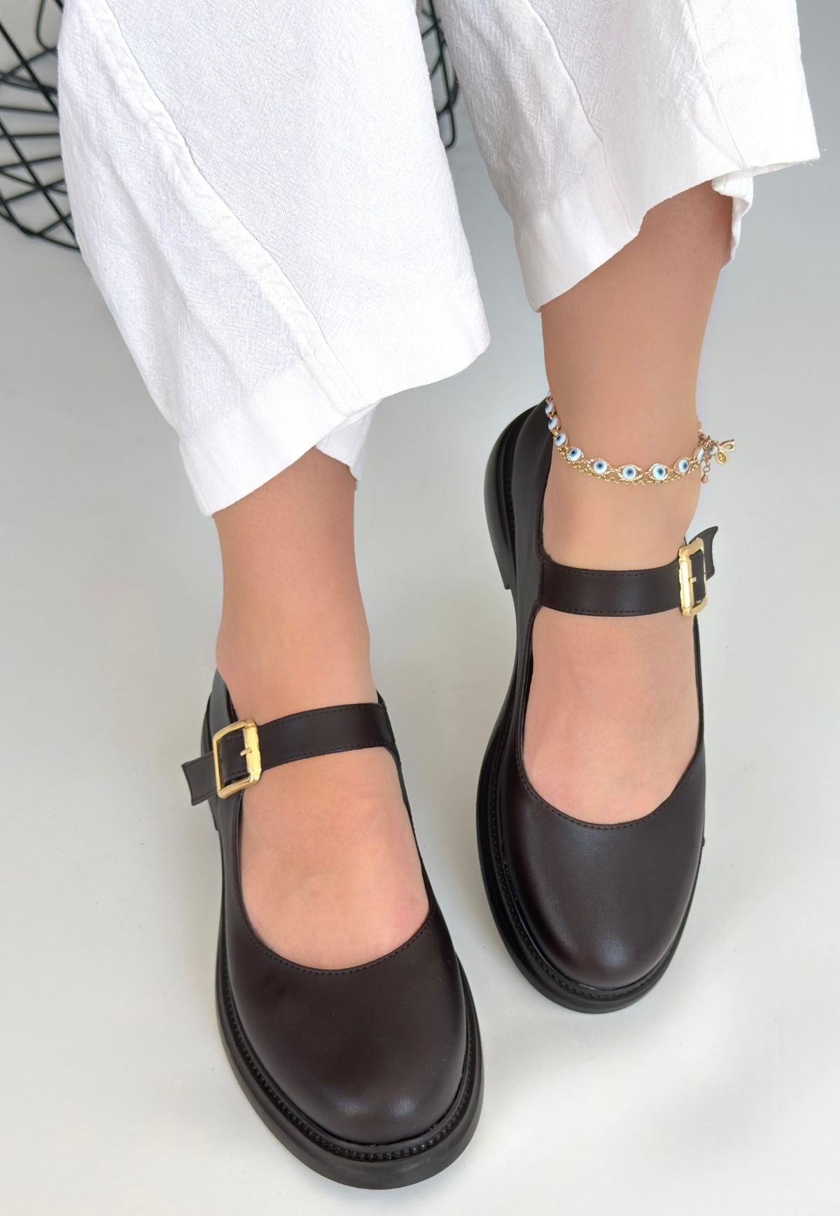 pro_erb175552147068a321bed8983 Yokox Kahverengi Cilt Oxford Ayakkabı - Görsel 1