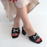 Erew Siyah Cilt Topuklu Terlik - Görsel 4