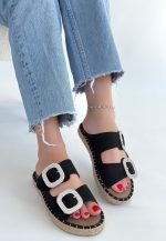 Hertas Siyah Nubuk Tokalı Terlik - Görsel 2