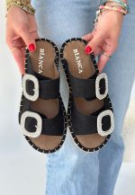 Hertas Siyah Nubuk Tokalı Terlik