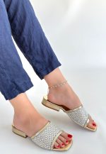 Ortu Gold Cilt İşlemeli Terlik